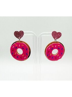 Retro Earrings Donut Dangle Drop Set
